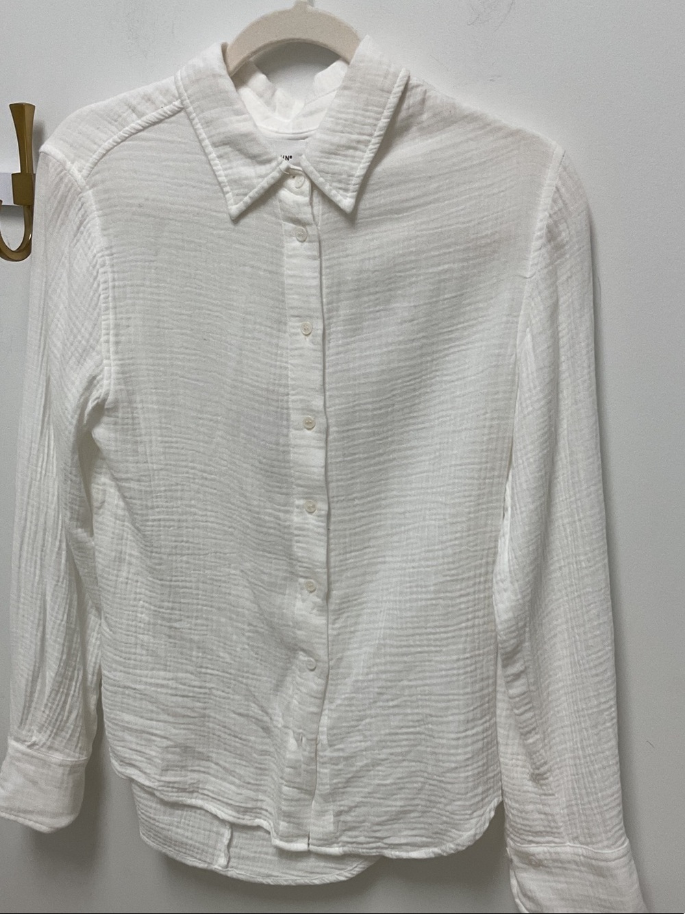 Dear John White Button-Front Gala Gauze Shirt